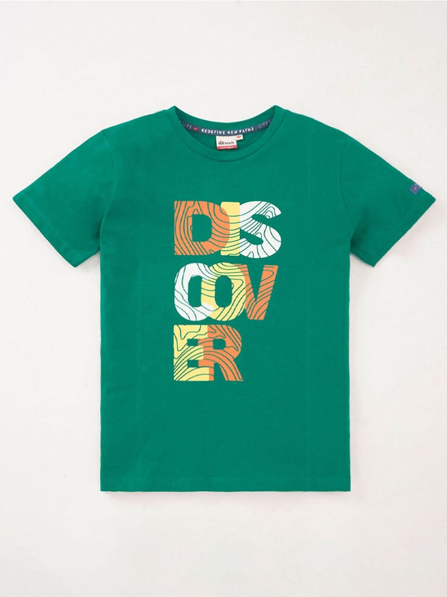 Edheads Kids Green Cotton Printed T-Shirt