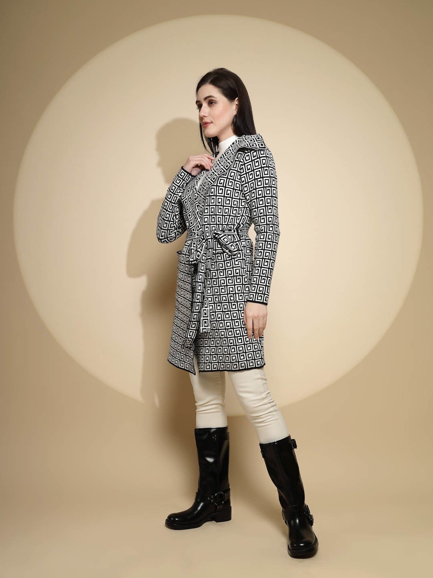 Global Republic Black & White Check Coat