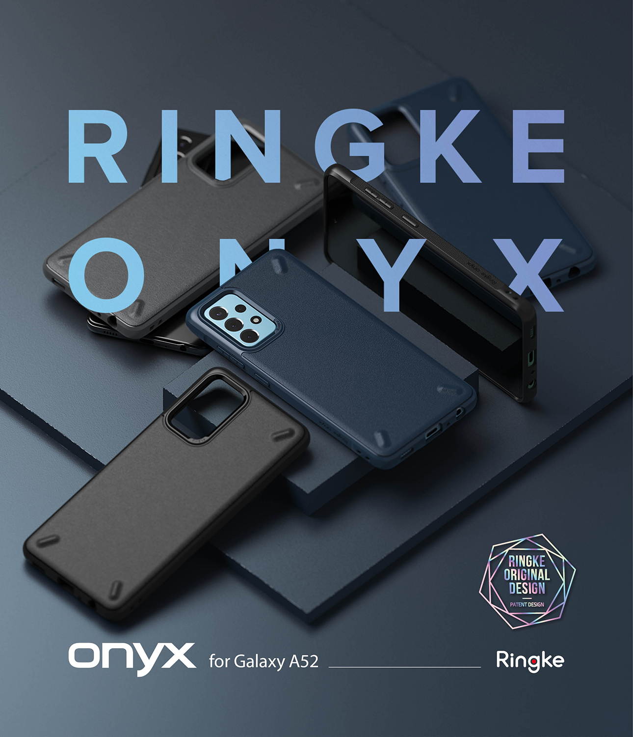 Ringke Onyx Compatible with Samsung Galaxy A52 4G, Galaxy A52 5G Case, Shockproof Rugged TPU Cover - Navy