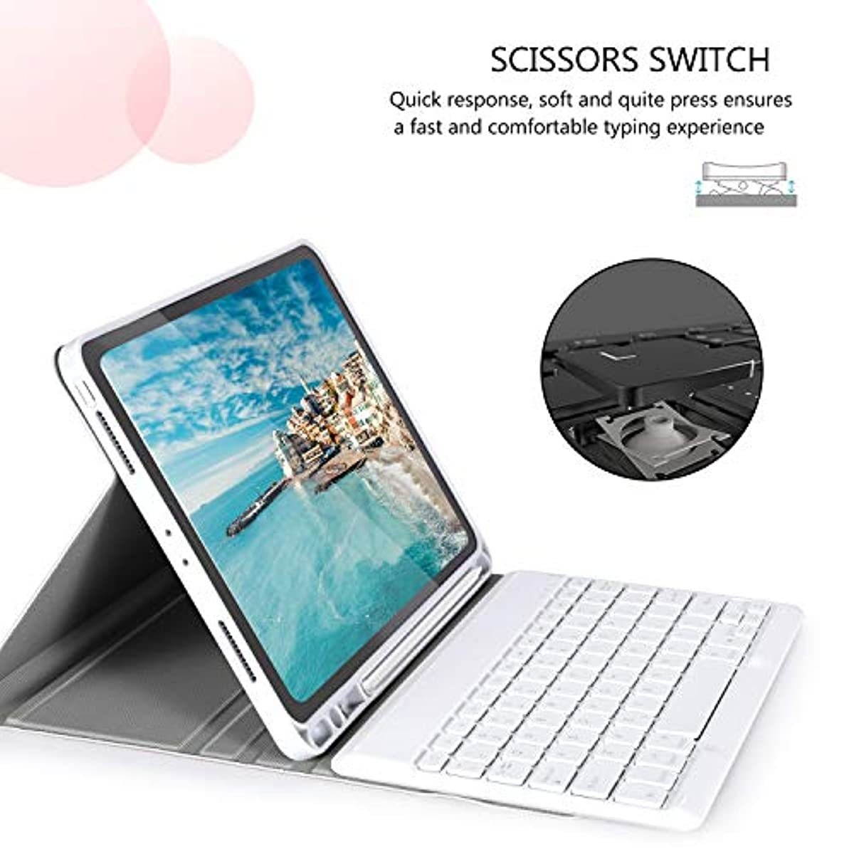 Bluetooth Backlit Keyboard Case with 2.4 G + Bluetooth Mouse for iPad Pro 11" 2021/2018/2020 (1st / 2nd / 3rd Gen), Jelly Comb Keyboard Case with Dual Mode Mice, Rose Gold