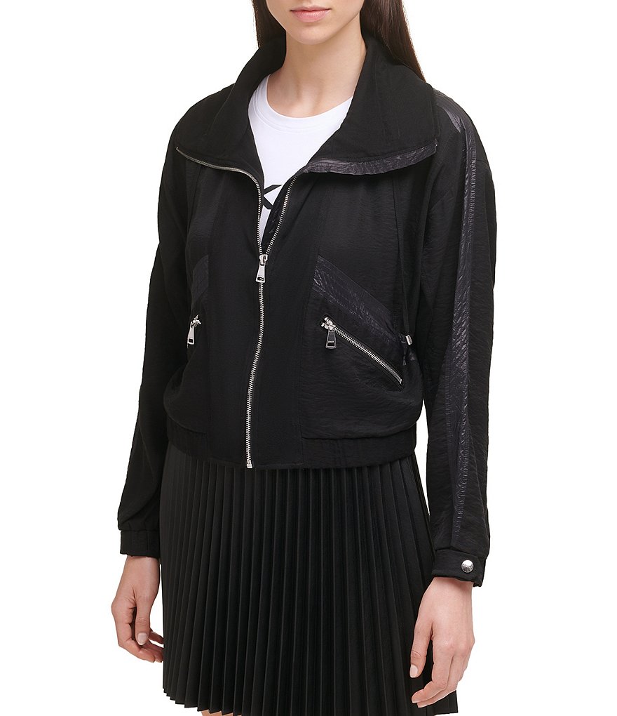 Ali Miles Printed Button Front Floral Wire Neck 3/4 Bell Sleeve Jacket