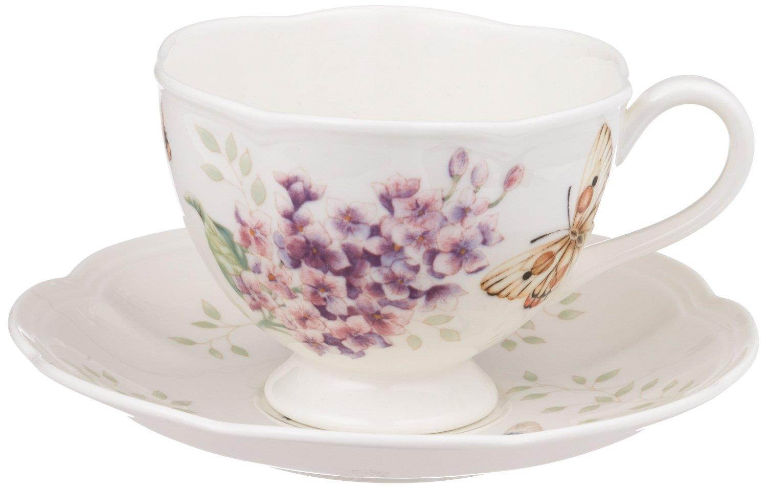 Lenox 812105 Butterfly Meadow Orange Sulphur Cup and Saucer Set