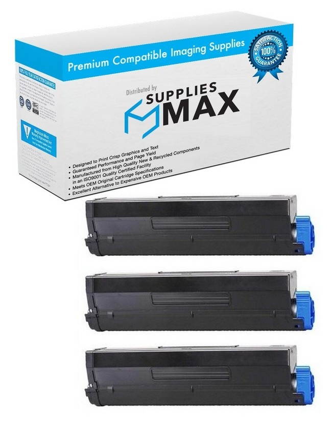 SuppliesMAX Compatible Replacement for Okidata B4550/B4550N/B4600/B4600N Series High Yield Toner Cartridge (3/PK-7000 Page Yield) (TYPE 9) (43502001_3PK)