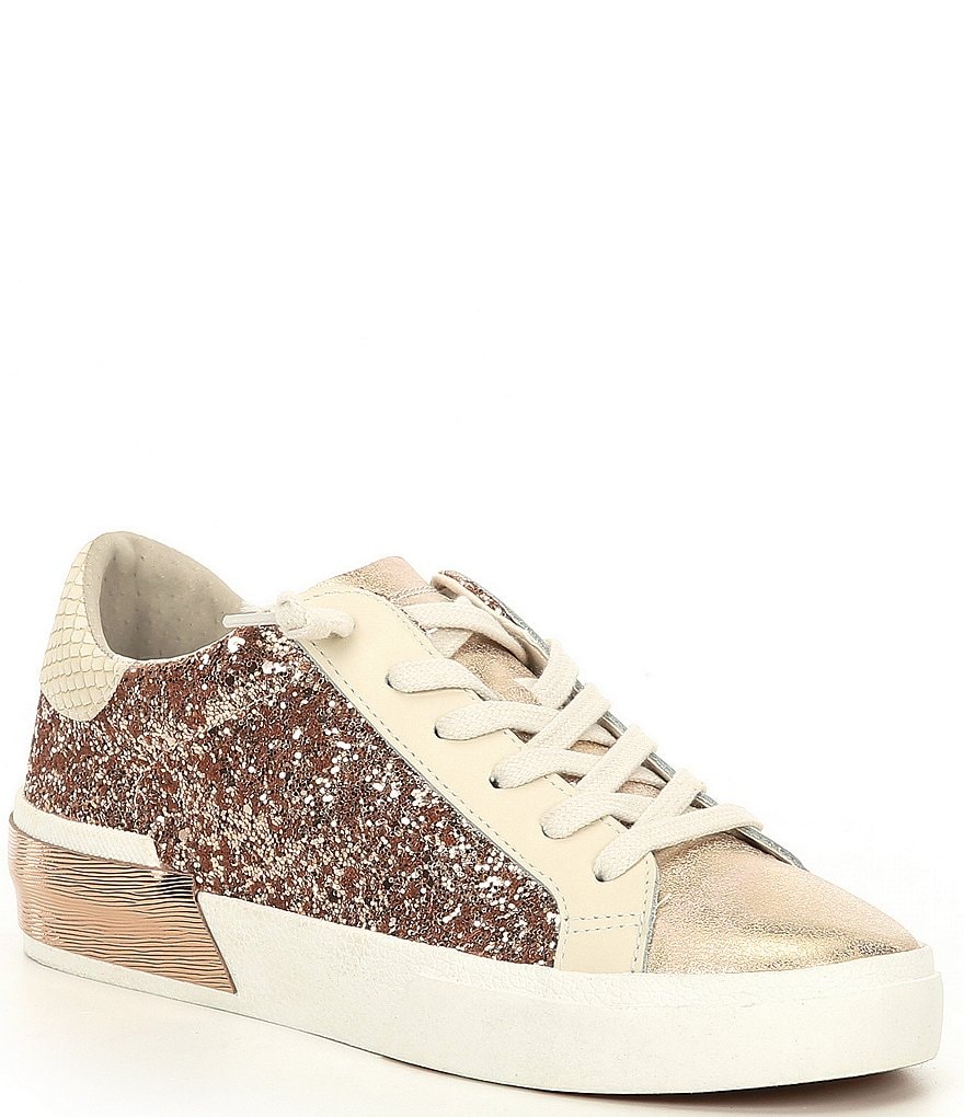 Dolce Vita Zina Glitter Patchwork Detail Lace-Up Sneakers