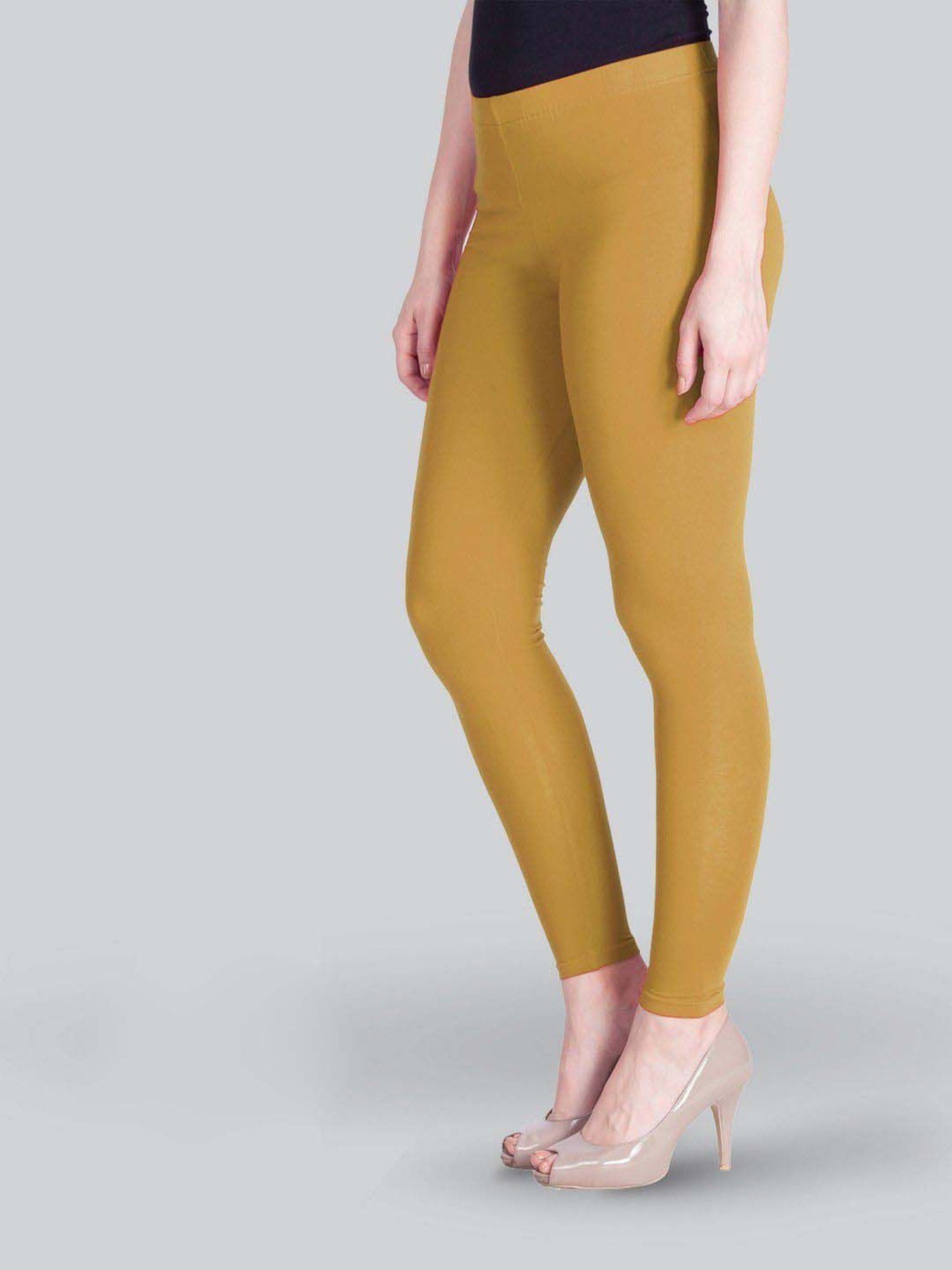Lyra Beige Cotton Ankle Length Leggings