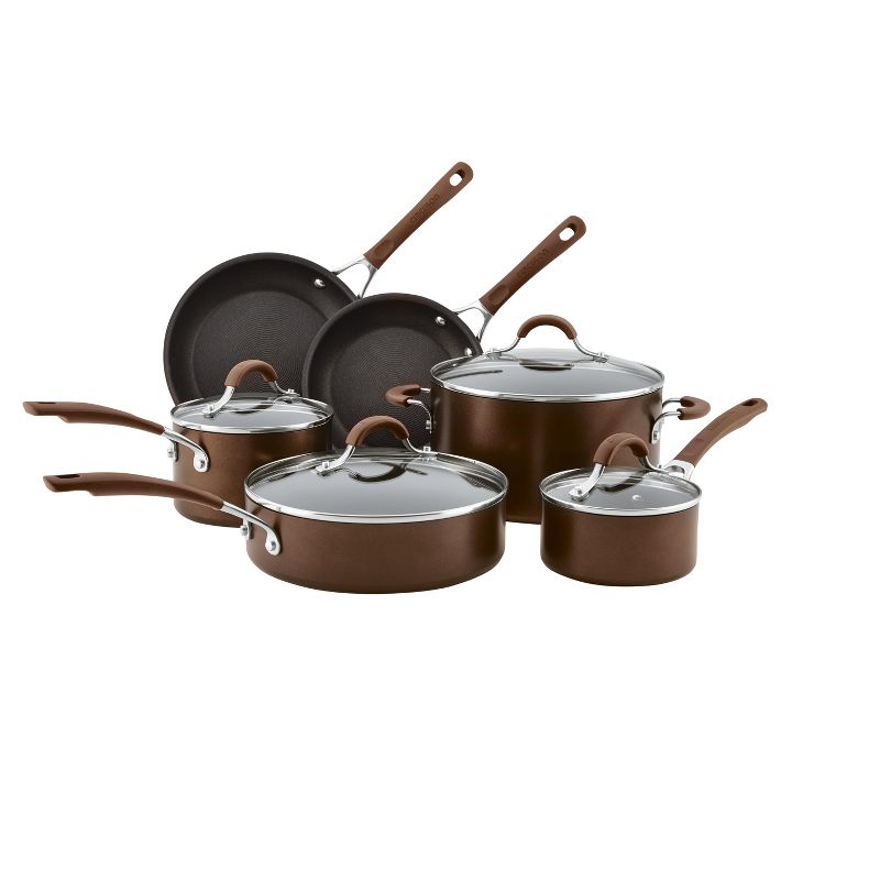 Circulon 10pc Hard Anodized Cookware Set Cocoa