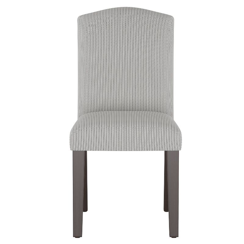 Camel Back Dining Chair Oxford Stripe Charcoal - Skyline Furniture