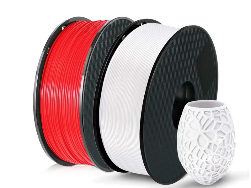 2 Pack PLA 3D Printer Filament 1.75mm, PLA Filament Bundl, Dimensional Accuracy +/- 0.02mm, 1kg Spool(2.2lbs) x 2, Fit Most FDM Printer(White+green - 2 Pack)