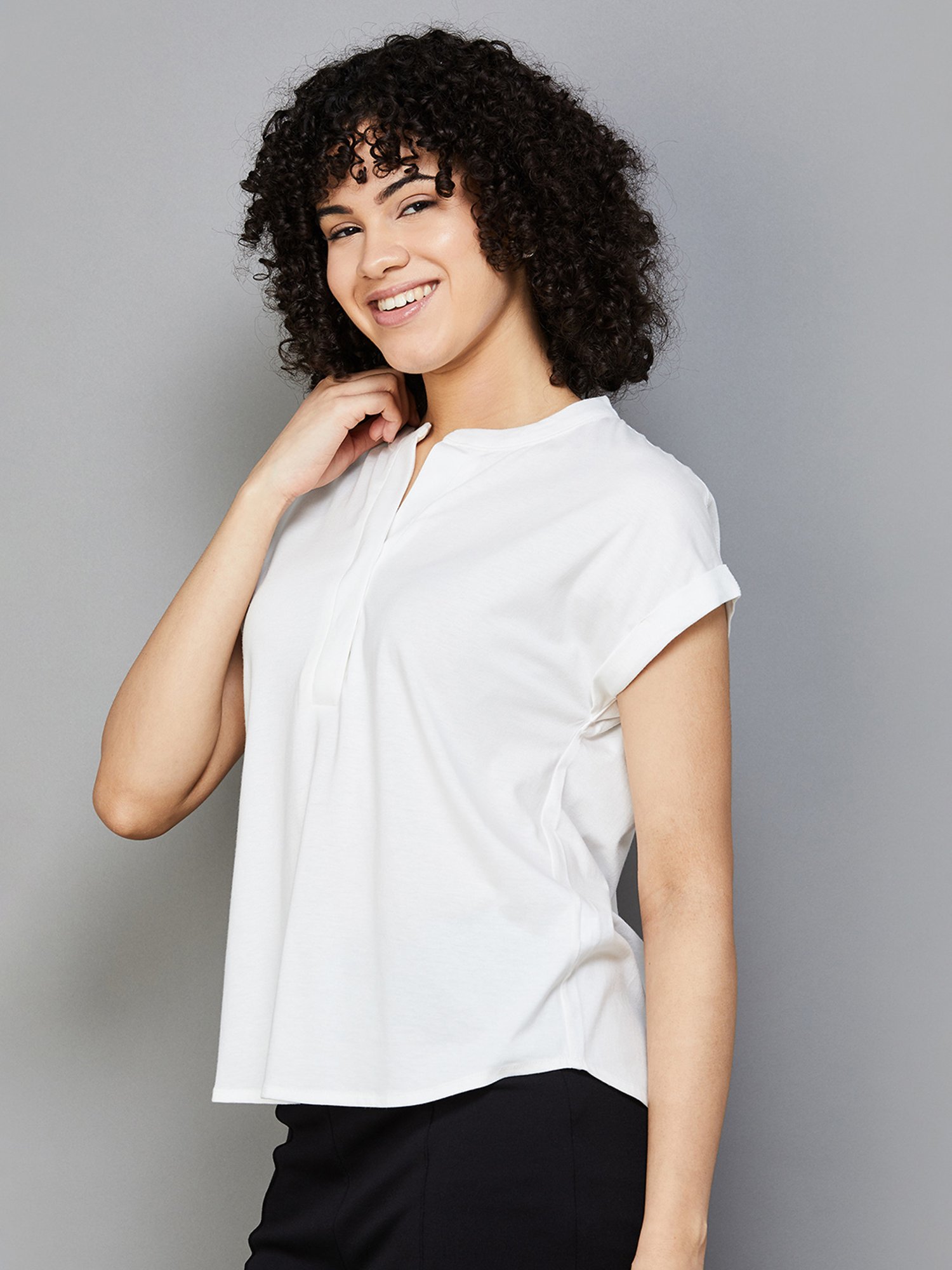 Fame Forever by Lifestyle White Regular Fit Top