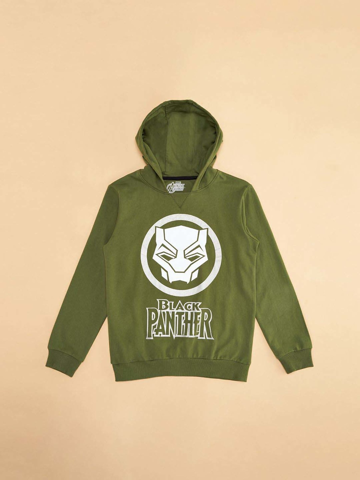 Pantaloons Junior Olive Cotton Printed Full Sleeves Sweatshirt