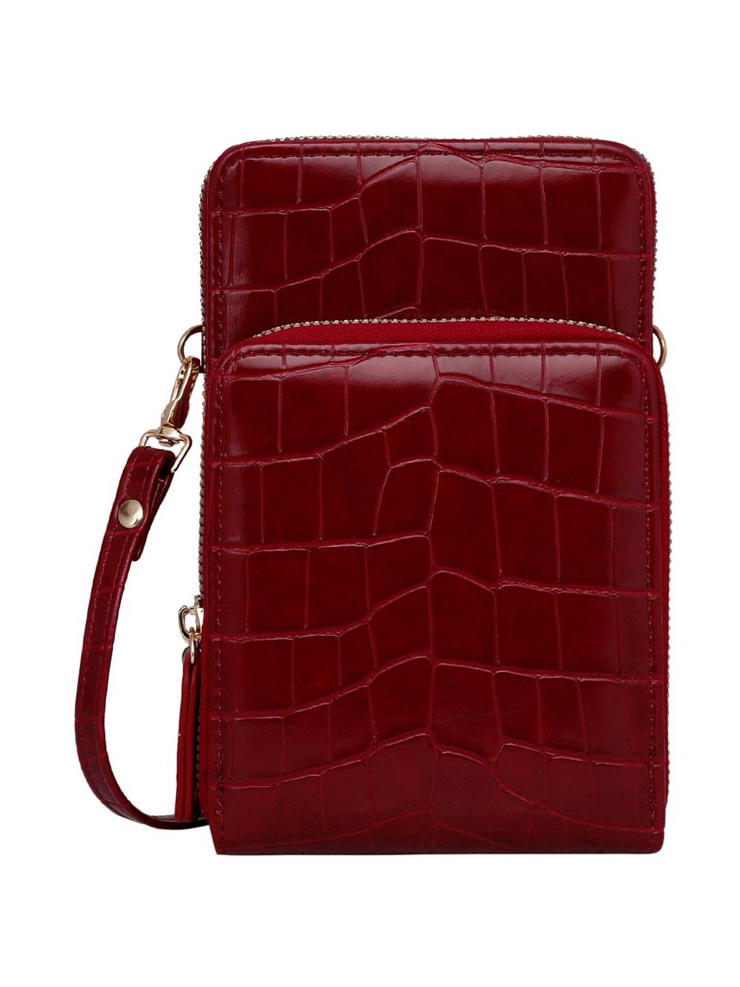 Lino Perros Red  Textured Mobile Pouch