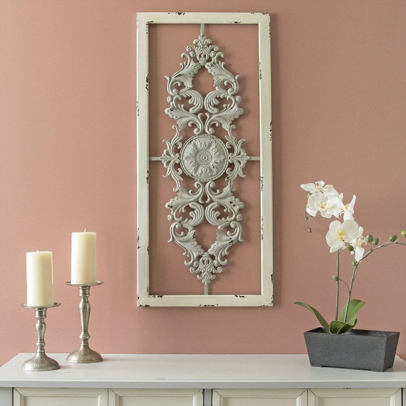 Grey Scroll Panel Wall Decor Gray - Stratton Home Décor