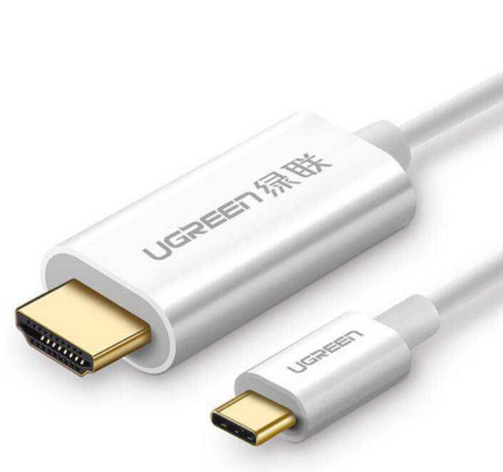 Jansicotek USB C to HDMI Cable(4K@60Hz), USB Type-C to HDMI Cable Adapter Cable Compatible with 2018/2017 Macbook Pro, Surface Book 2, Samsung Galaxy S9/S8 Plus(White, 5FT)