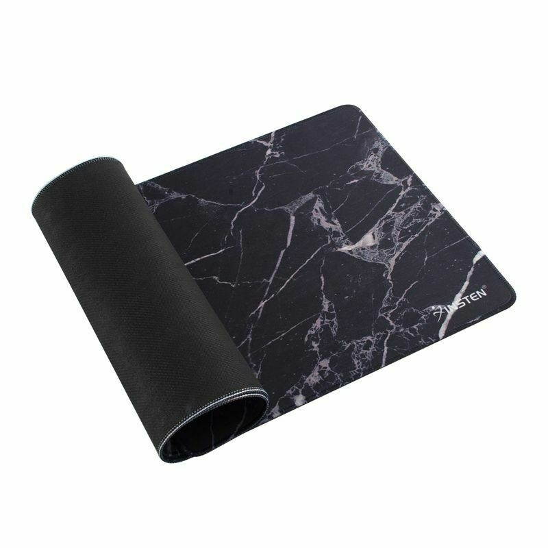 Non-Slip XXL Marble Mouse Pad Mat Pad Keyboard Mat For Computer PC Gaming, Black