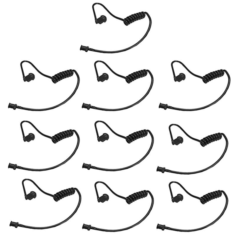 Pack of 10 - FBI Style Black Twist On Replacement Acoustic Tube for Two-Way Radio Headsets by