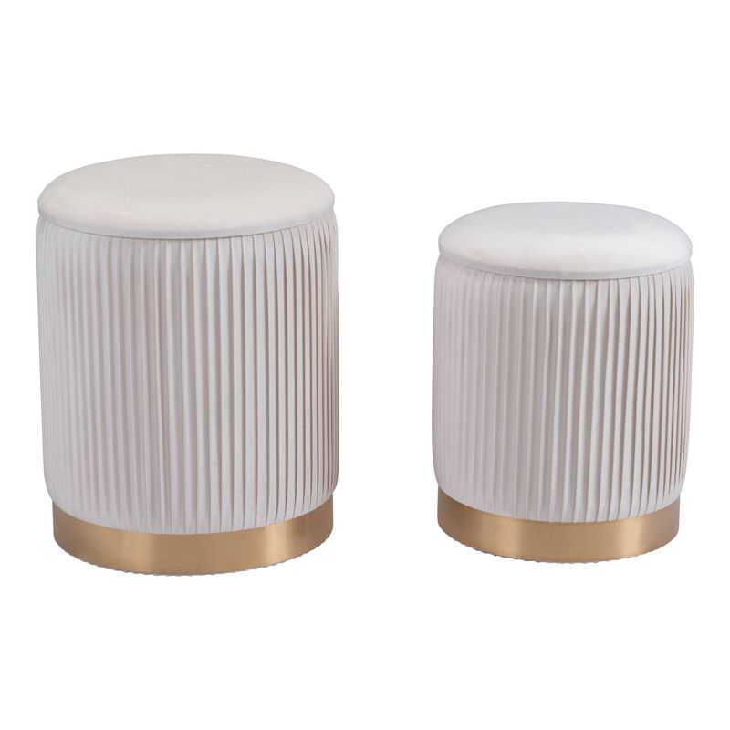 Mayfair Storage Ottoman Beige - ZM Home