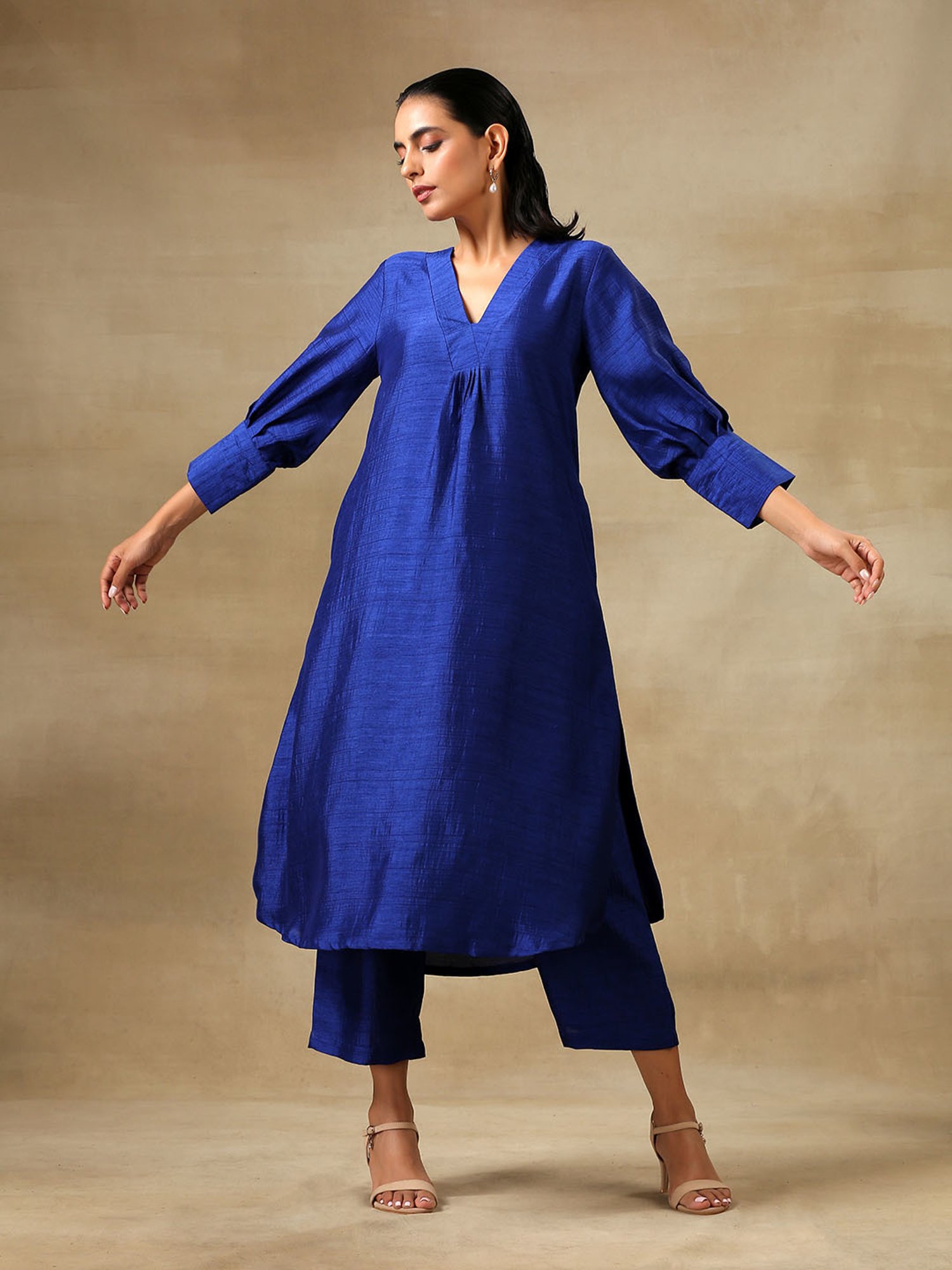 true Browns Blue Kurta Pant Set