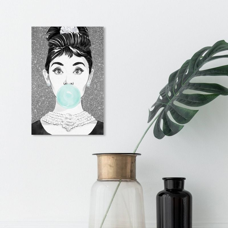 15" x 10" Bubblegum Star People and Portraits Unframed Canvas Wall Art in Black - Oliver Gal