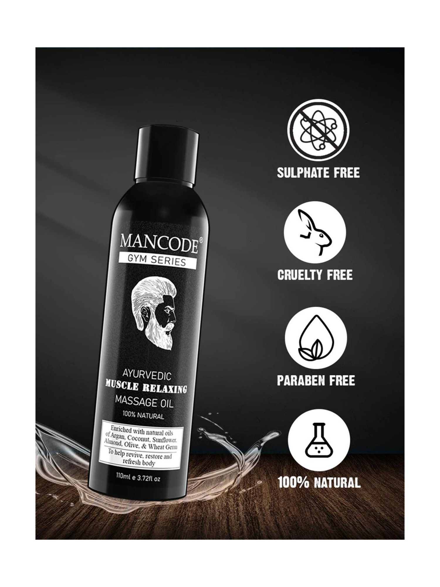 Mancode Gym Series Ayurvedic Muscle Relaxing Massage Oil - 110 ml