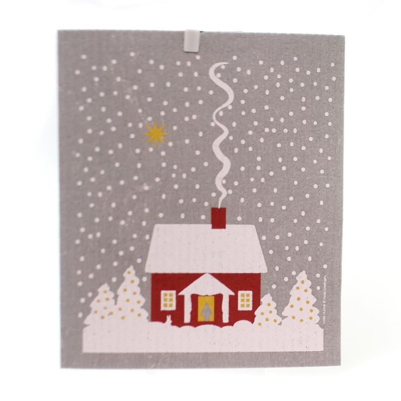 Swedish Dish Cloth 8.0" Snowy House Premier Cloth Kitchen  -  Dish Cloth