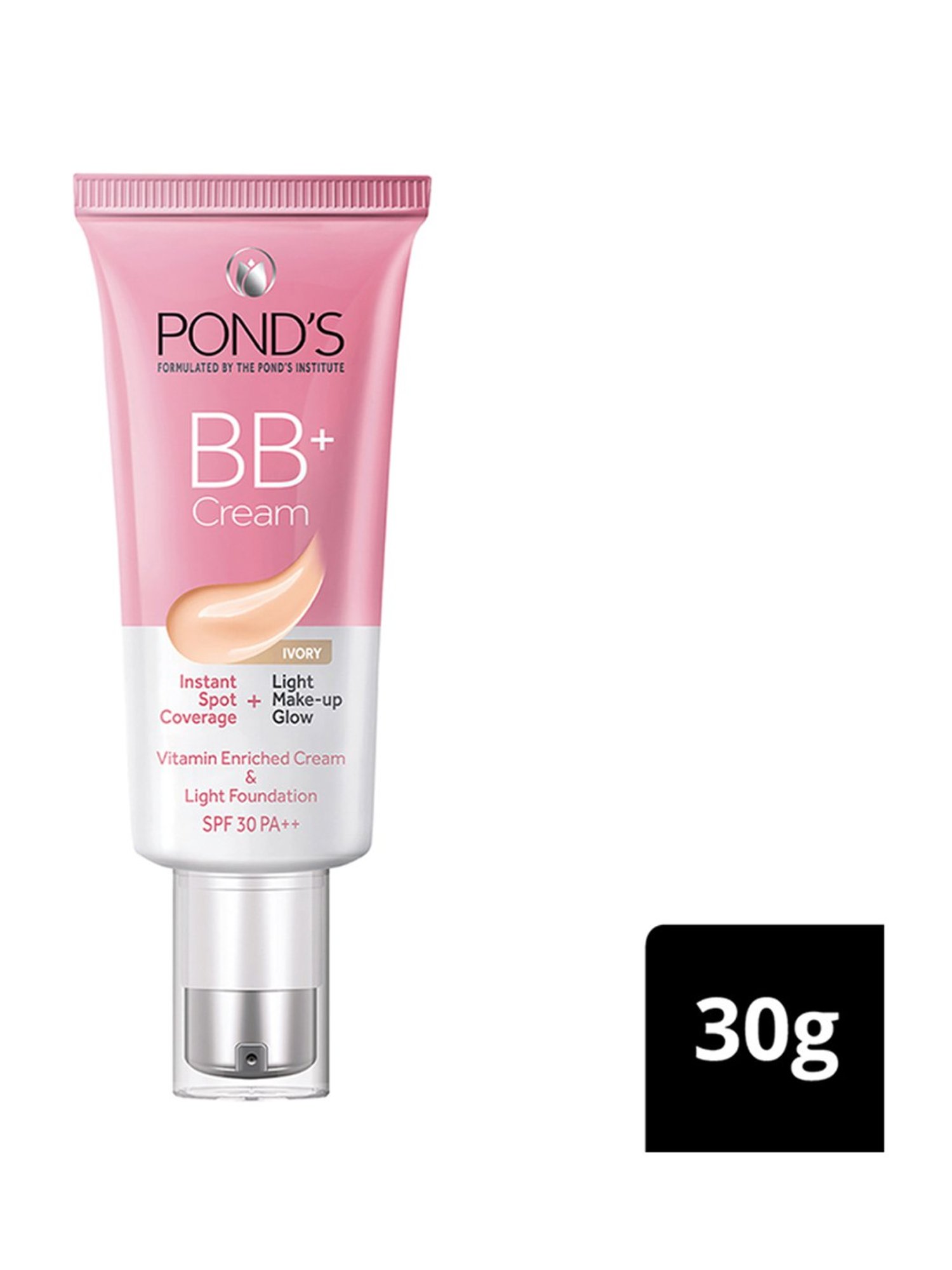 POND'S BB+ Cream Instant Spot Coverage + Light Make-Up Glow SPF 30 Ivory - 30 gm