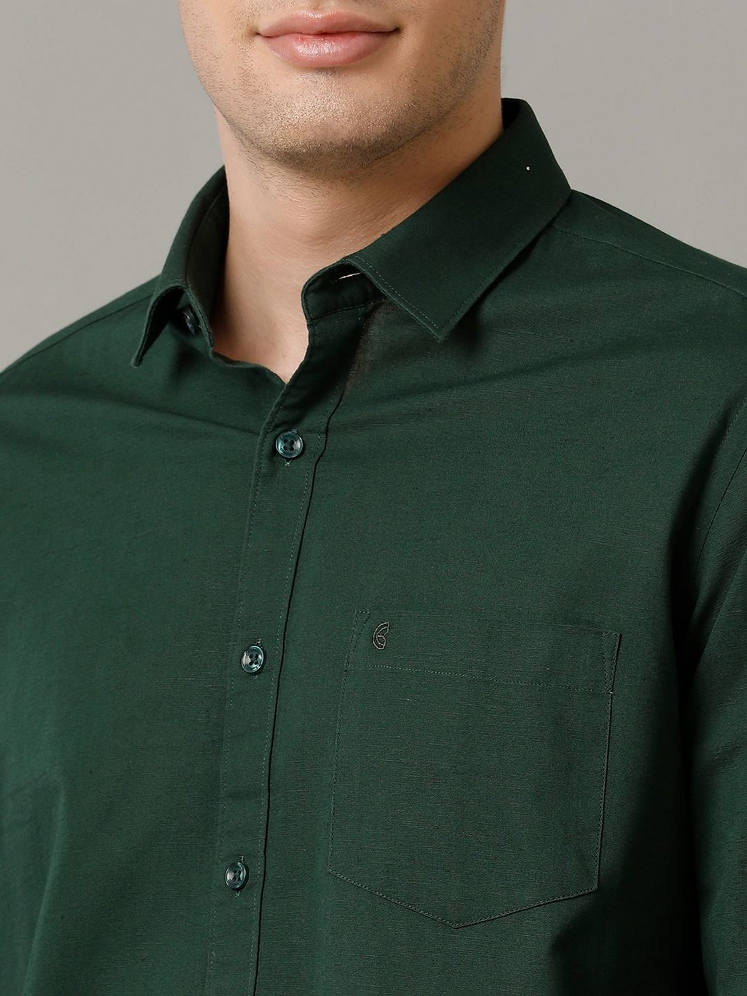 Kuons Avenue Cobalt Blue Slim Fit Denim Shirt