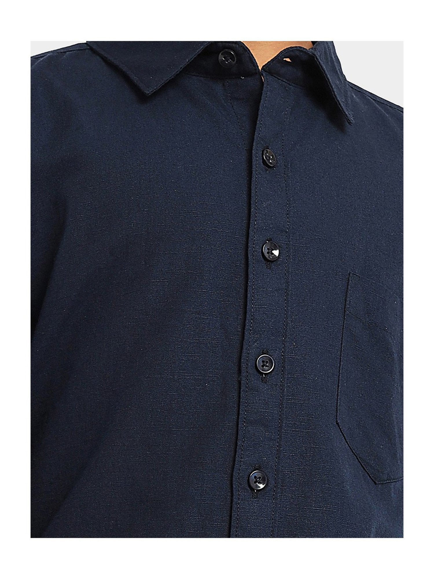 LilPicks Kids Navy Solid Shirt