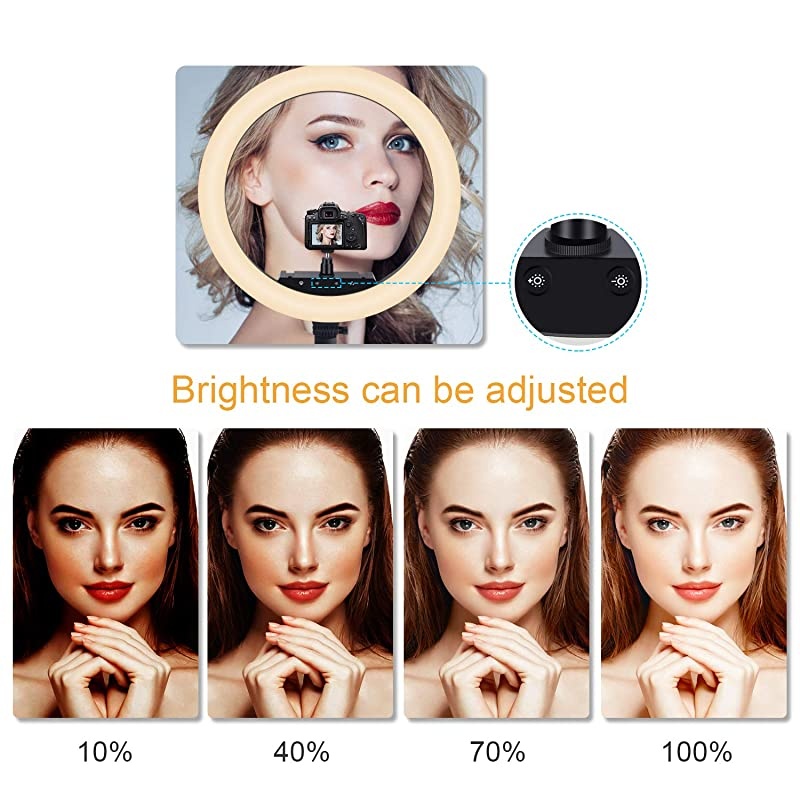Light Light with Stand 18 Inch 3 Color Mode 3200k6000k Color Temperature Dimmable 60W 400 LED Beads with Remote Controlled for Photography Phone Camera YouTube Vlog Makeup Studio Video