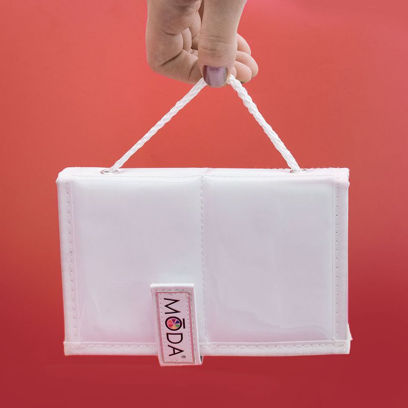 MODA Brush Pro 7pc Total Face Black Tavel Sized Makeup Brush Set with Travel Flip Case, Includes - Powder, Foundation, Angle Shader, and Brow/Liner Brushes