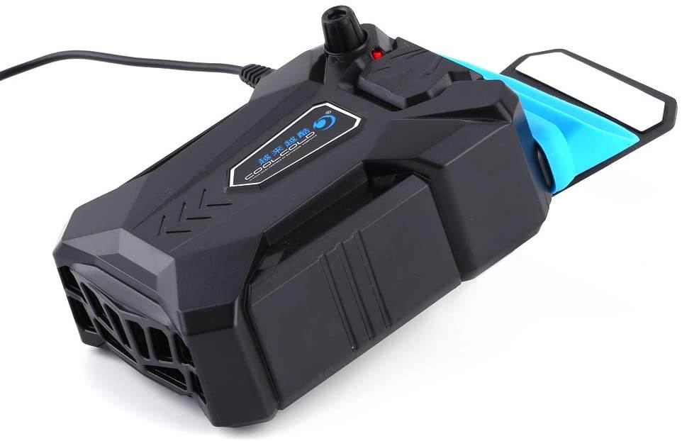 RGB Laptop Cooling Pad with 6 Quiet LED Fans 5 Heights Adjustable and Phone Stand, Dual USB Ports Gaming Laptop Cooler for 11"-18" Gaming Laptops (Blue)