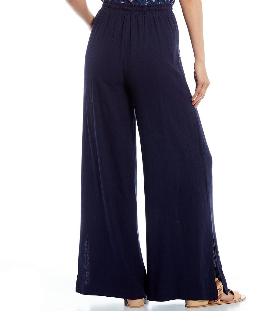 Shabby Chic Selena Wide Leg Linen Drawstring Pants