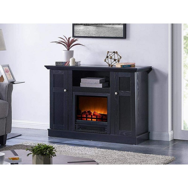 HearthPro Barclay Electric Fireplace Media Cabinet in Black Oak - SP5976