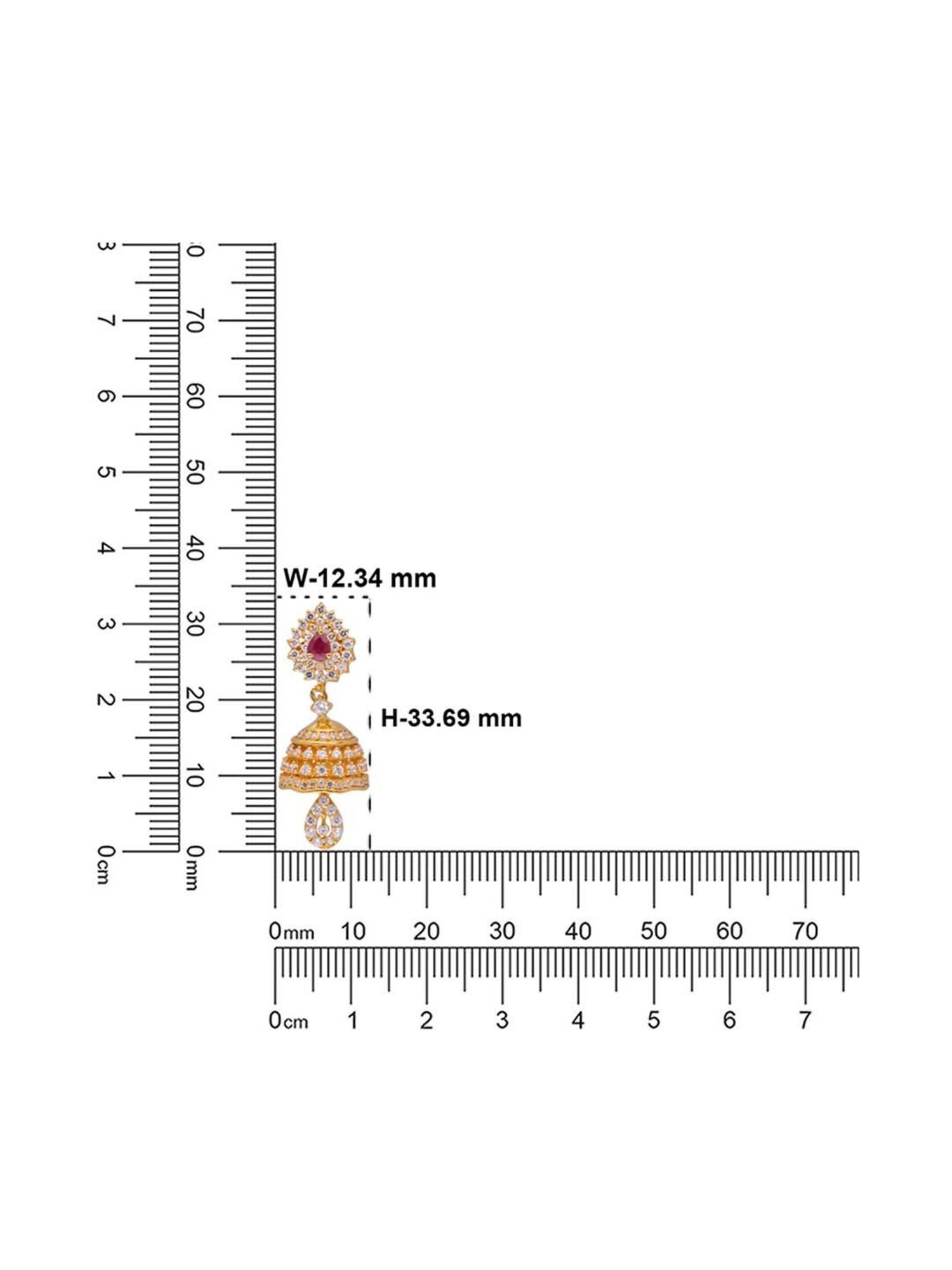 CKC Radiant Charm: Gold Jumka with Zircon and Ruby Stones