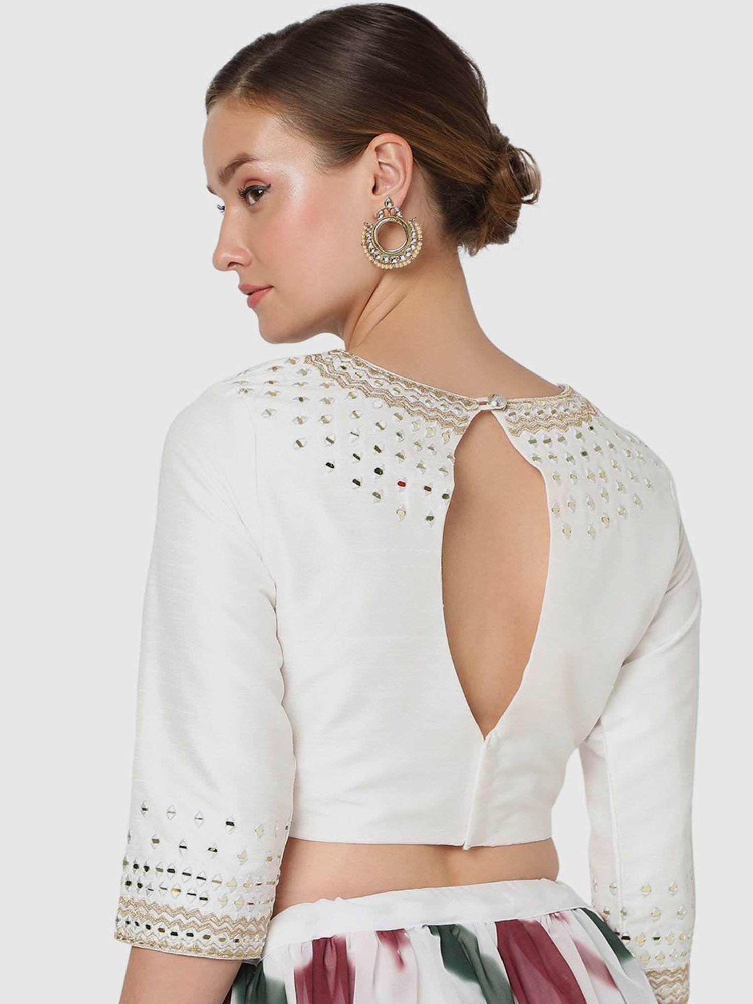 Salwar Studio Red Textured Blouse