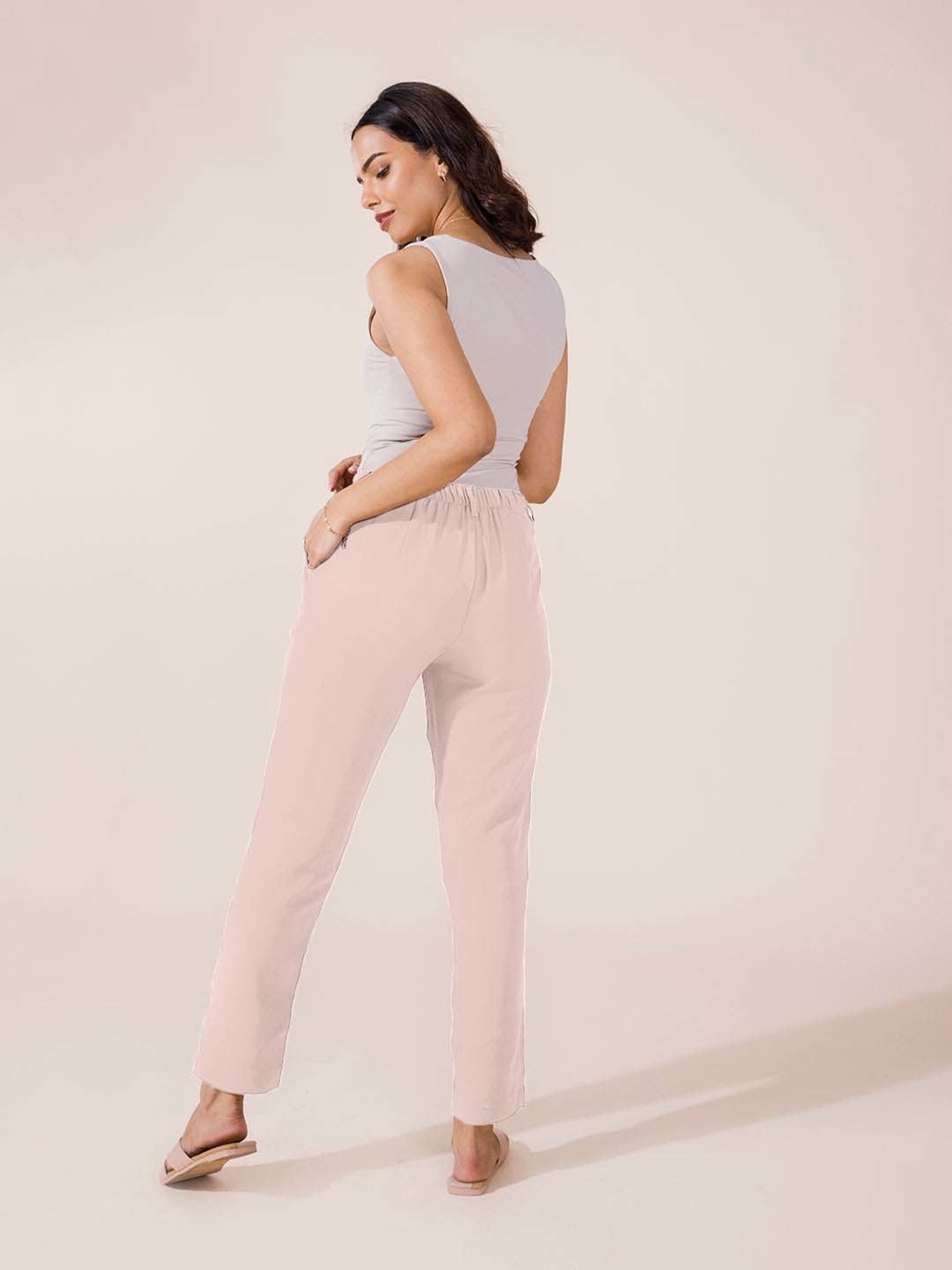 Go Colors! Pink Mid Rise Formal Trousers