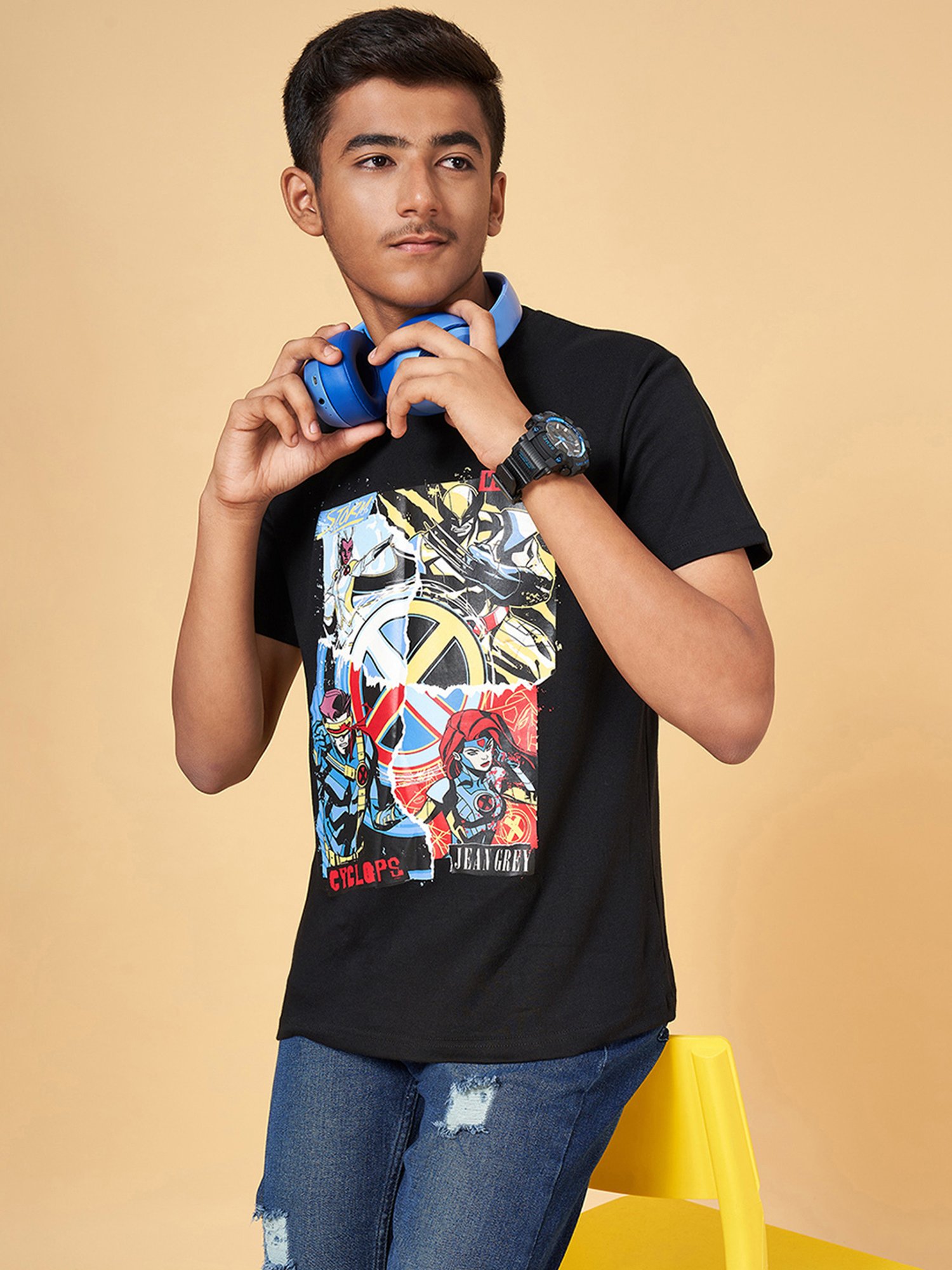 Coolsters by Pantaloons Kids Black Graphic Print T-Shirt