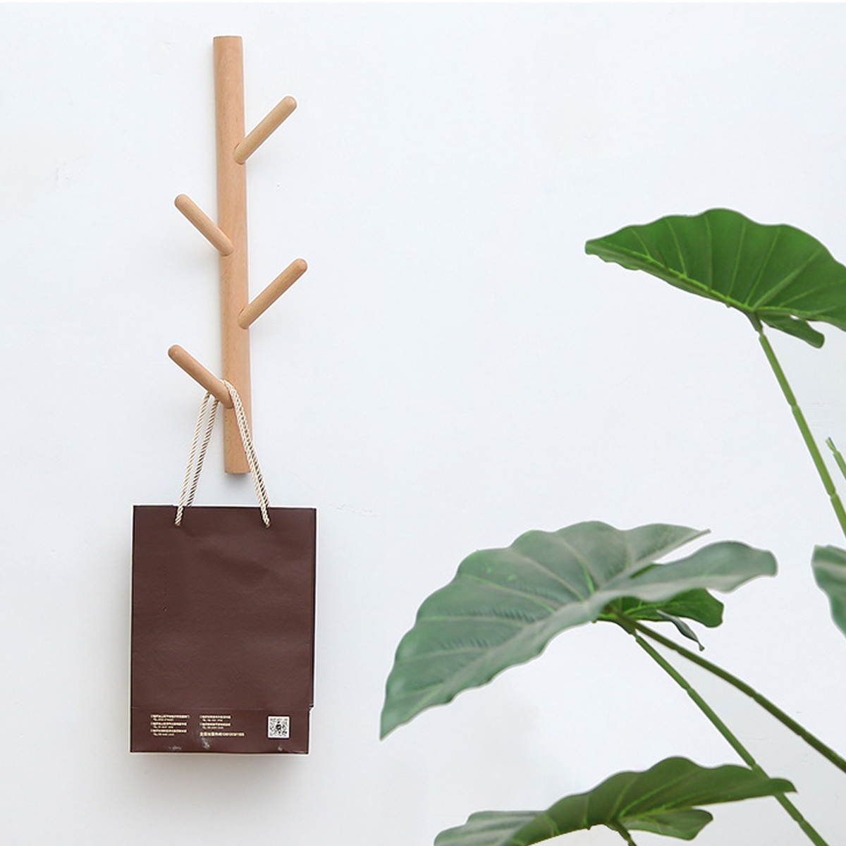 Coat Rack Home Wall-mounted Seamless Hook Modern and Simple Household Hanging Wall Hooks-Coffee