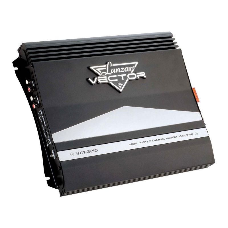 LANZAR VCT2210 Vector 2000 Watt Bridgeable 2 Channel Amplifier Amp with MOSFET Power Supply and Thermal Protection for Car Audio Sound System (2 Pack)
