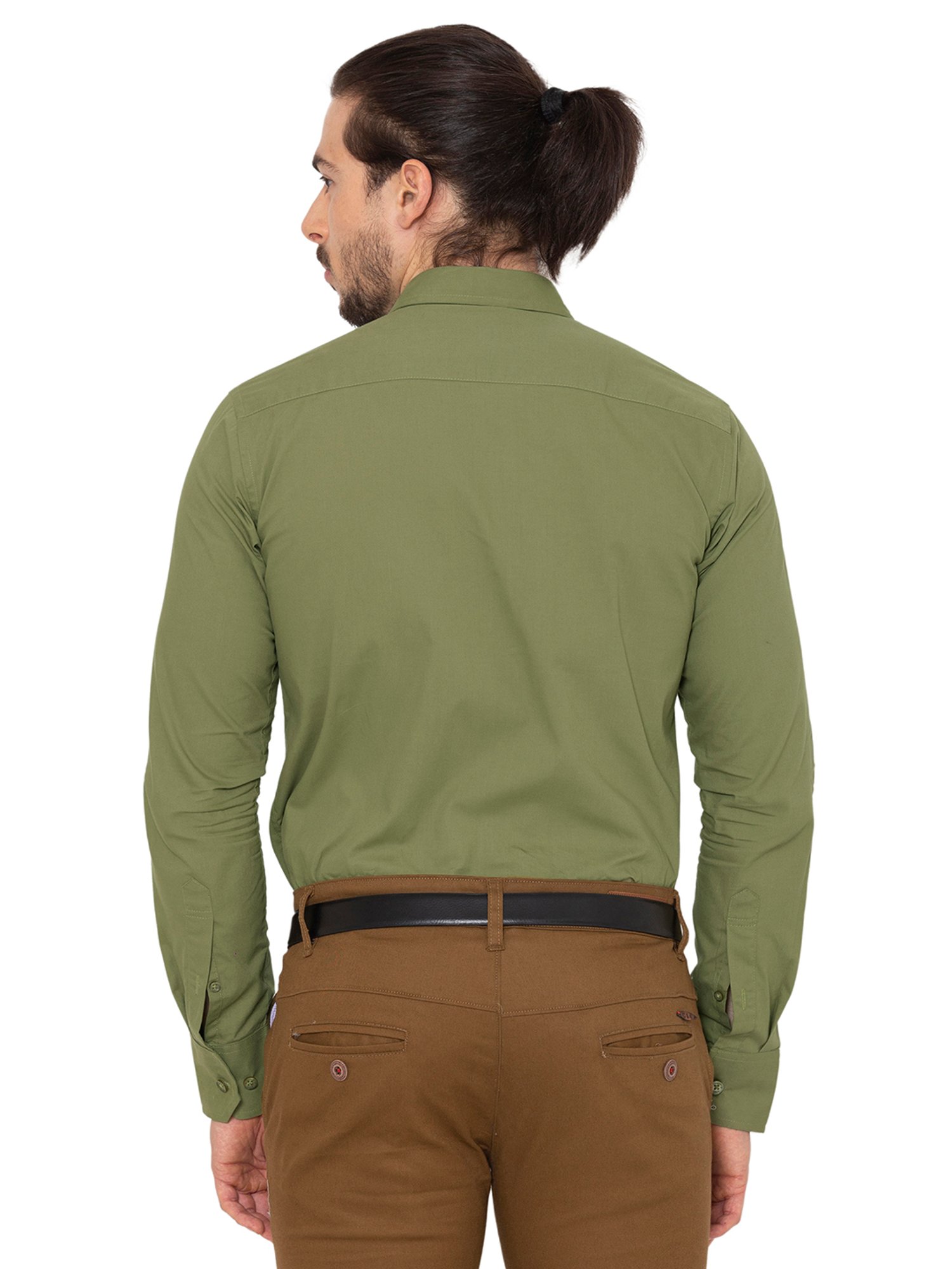Allen Cooper Olive Regular Fit Shirt