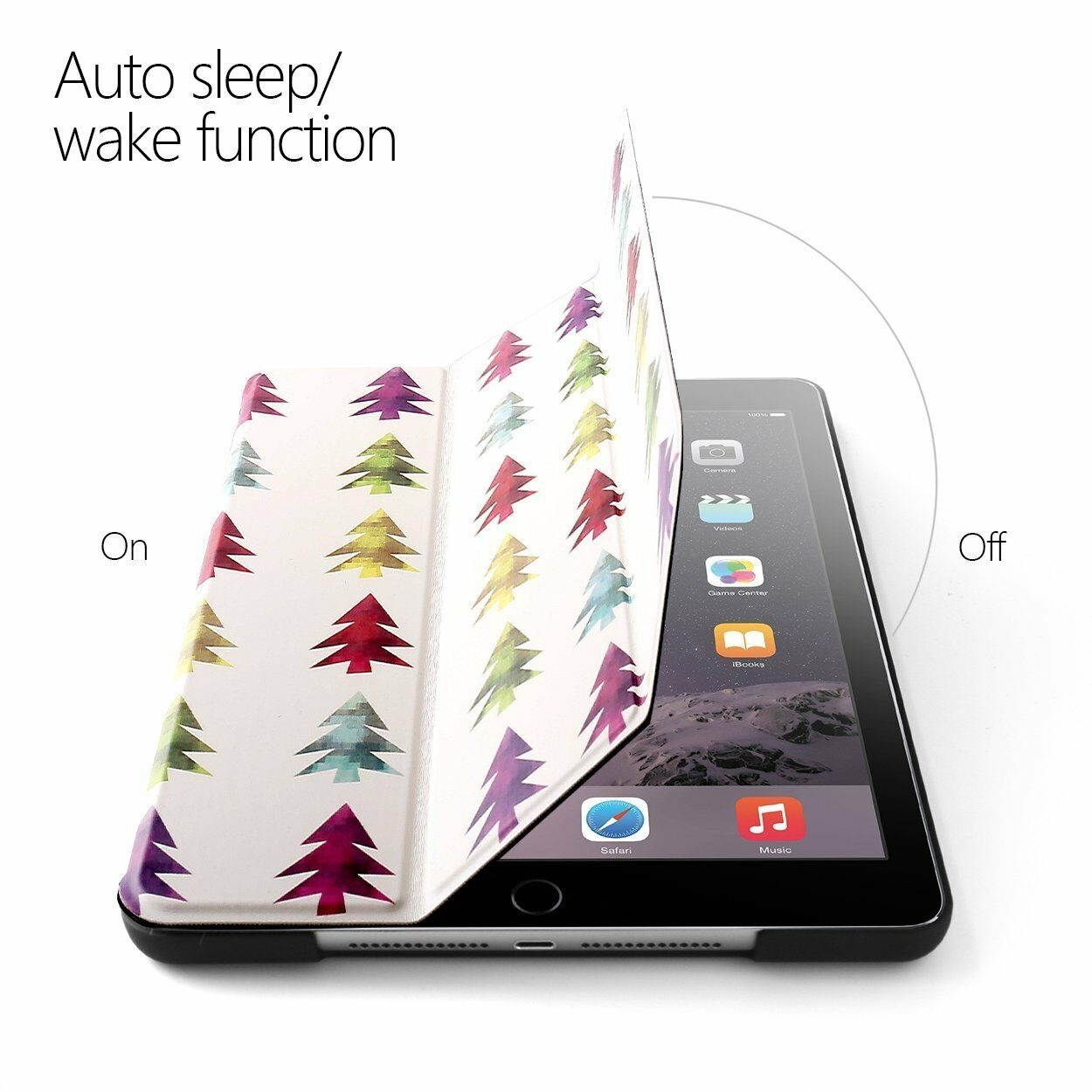For Apple iPad 9.7 2017 Tablet Case Soft Leather Smart Cover Tree