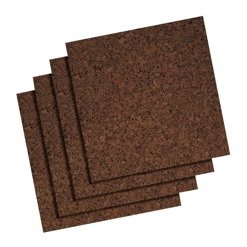 Quartet 12" 4pk Cork Board Wall Tiles