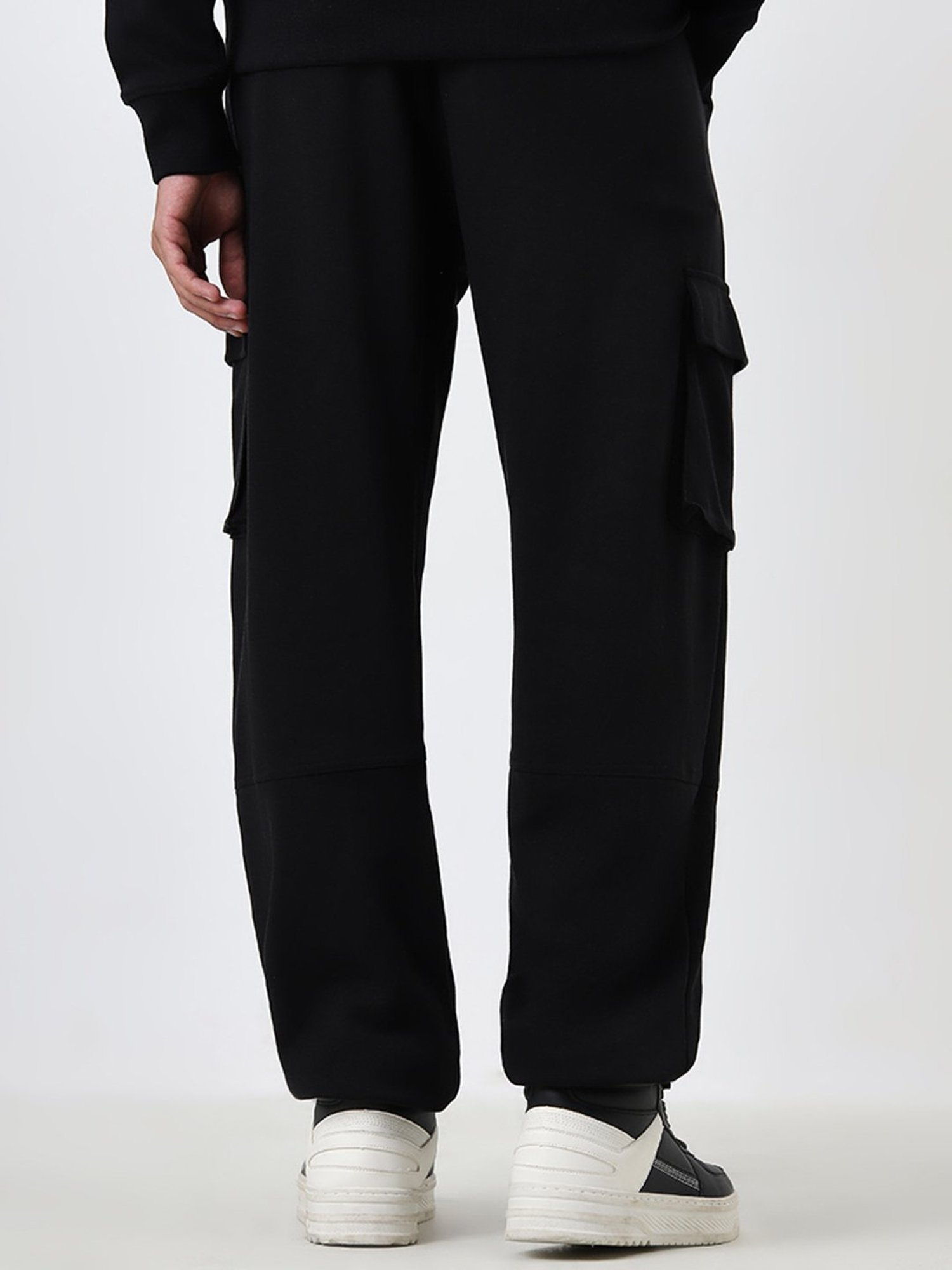 Studiofit by Westside Black Relaxed-Fit Mid-Rise Track Pants