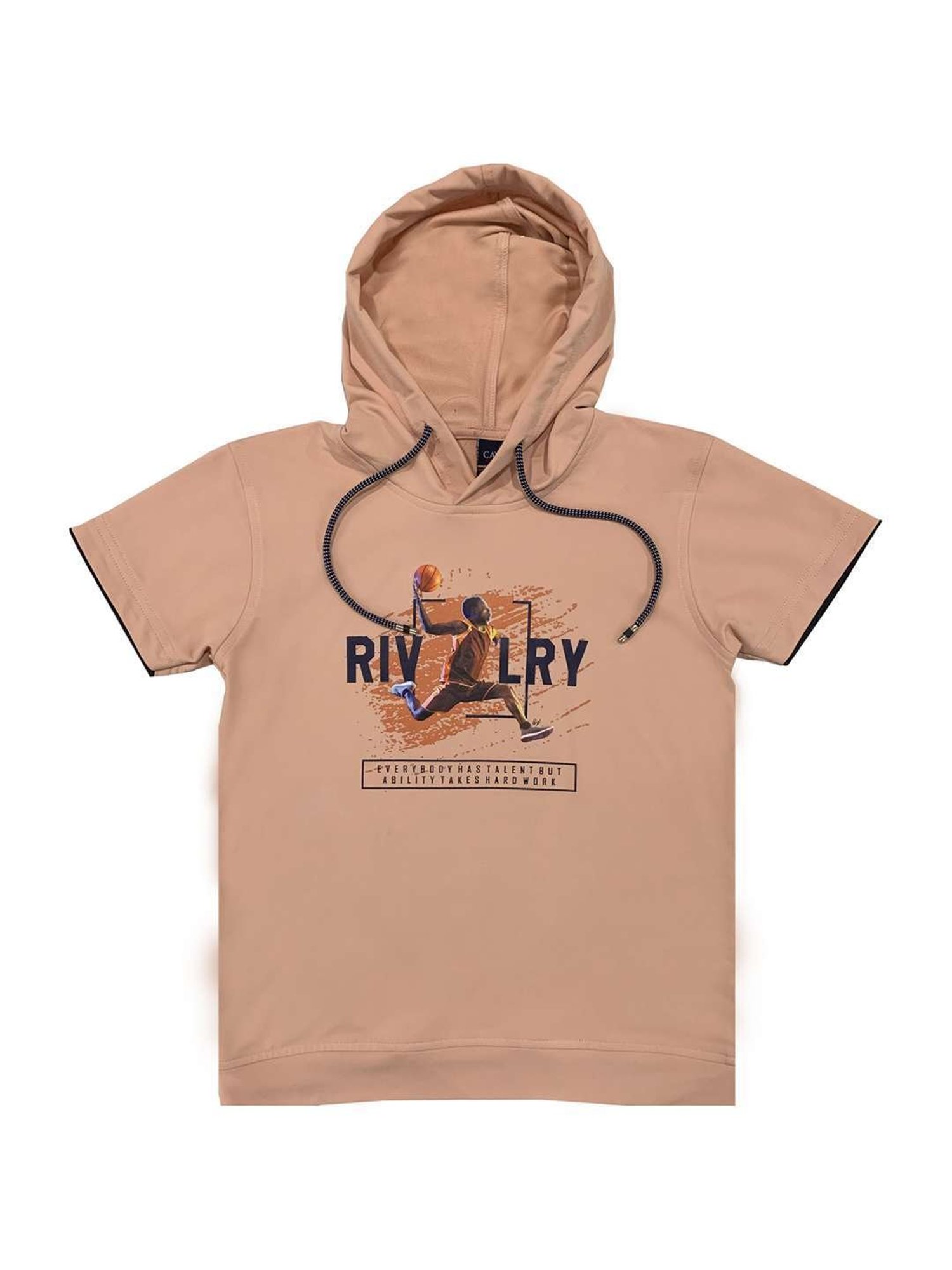 Cavio Kids Peach Printed T-Shirt