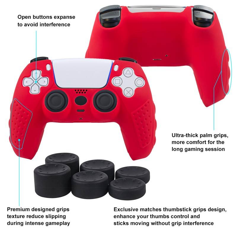 For PS5 Gamepad Silicone Protective Cover For SONY Playstation 5 Wireless Controller Protection Case With Non-slip Particles