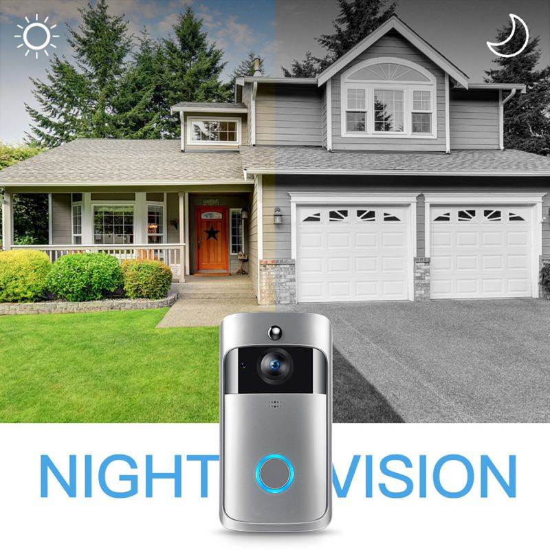 KuWFi Wireless WiFi Video Doorbell Camera IP 720P Ring Door Bell Video Intercom Two Way Audio APP Control Infrared Night Vision (with US Chime)