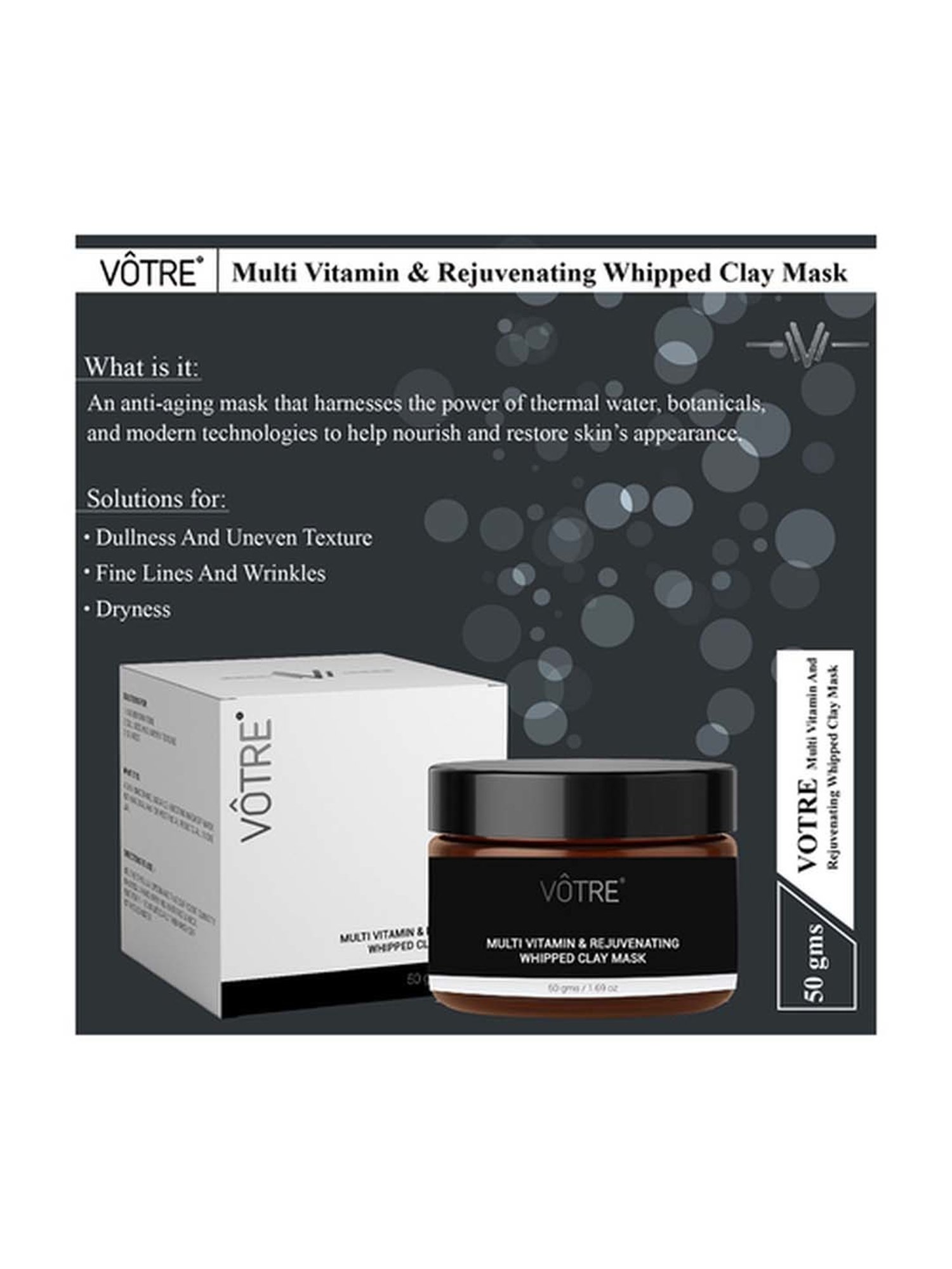 Votre Multi Vitamin & Rejuvenating Whipped Clay Mask - 50 gm