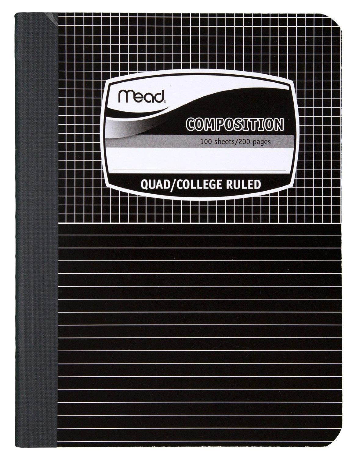 Mead Graph Composition Book, Square Deal, Black Marble, 7.5 x 9.75 Inches, 2 Pack