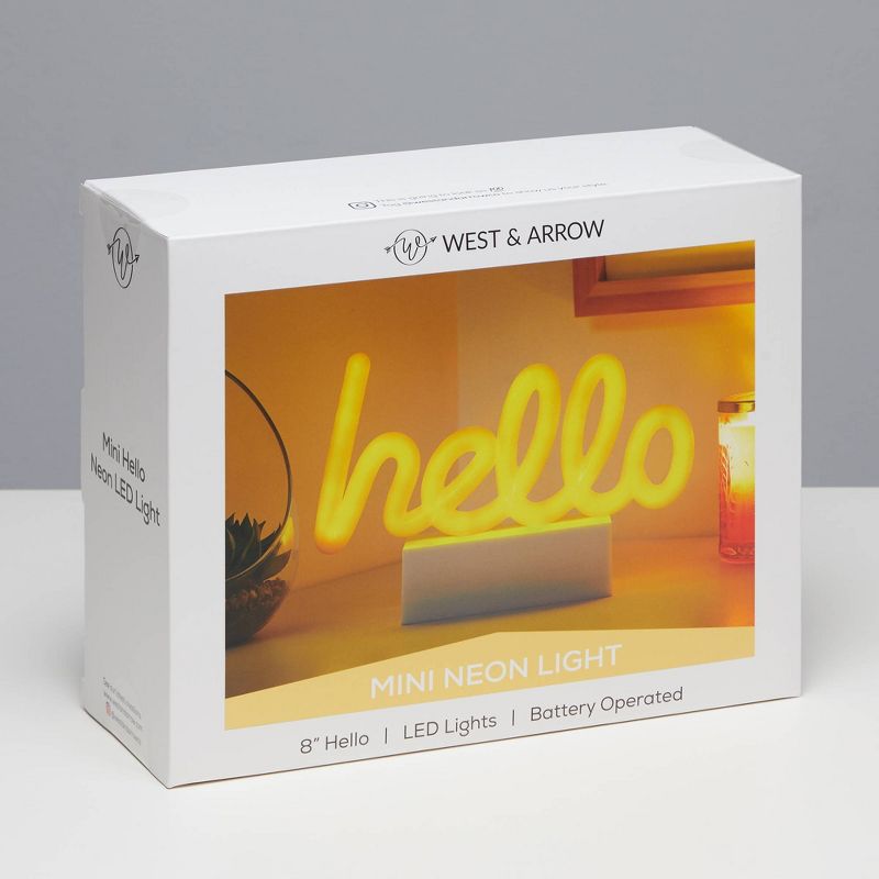 Hello Mini LED Table Lamp Yellow - West & Arrow
