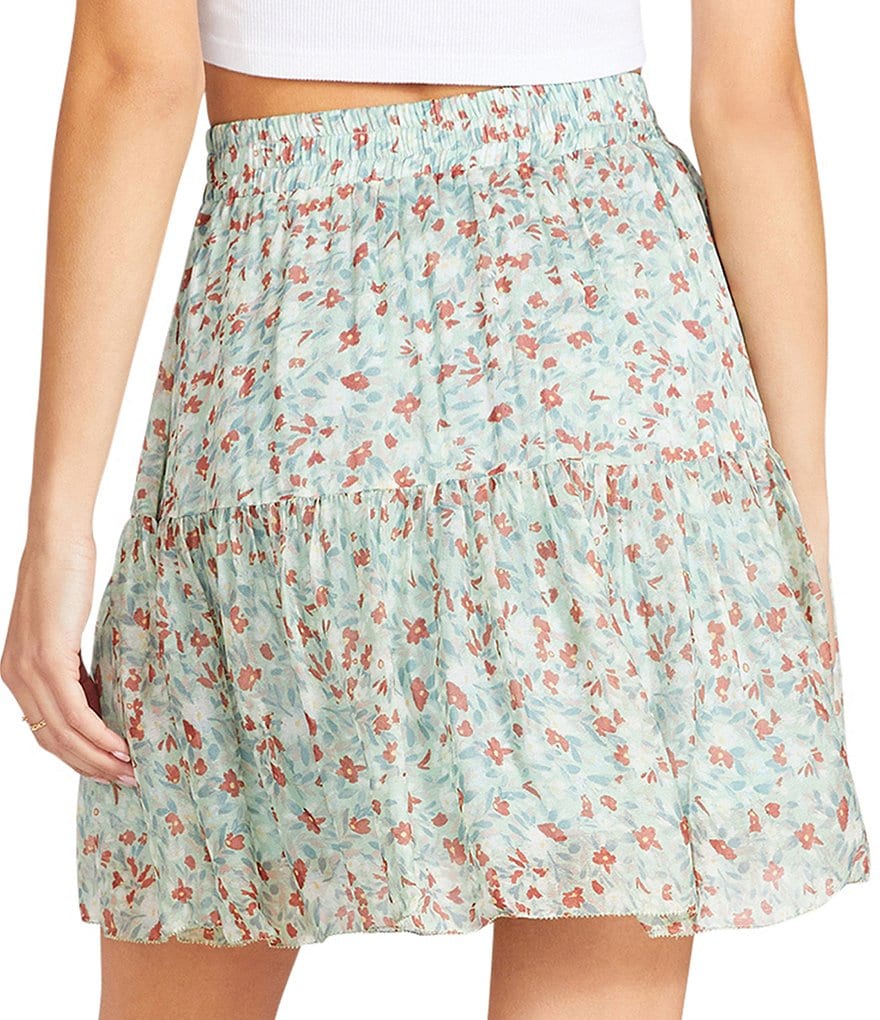 Eva Varro Animal Print Knit Jersey Wide Yoke A-Line Midi Skirt