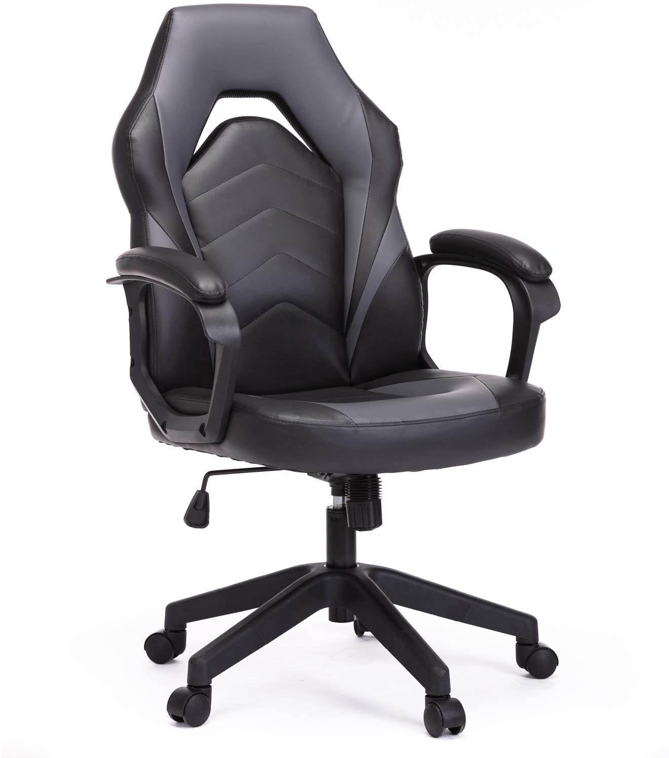 Racing Gaming Chair Executive Bonded Leather Computer Office Chair with Adjustable Height and Padding Armrest